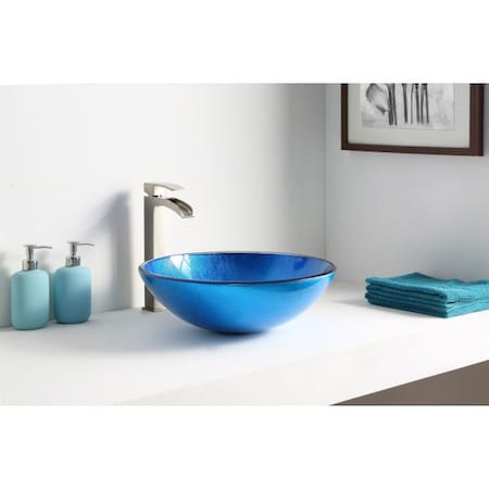 Anzzi Crow Vessel Sink in Lustrous Blue LS-AZ8087